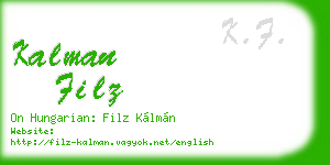 kalman filz business card